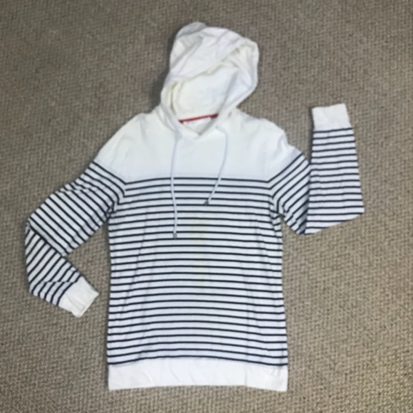 BASIC HOUSE Long Sleeve Striped Pull-On Hoodie - Picture 6 of 8
